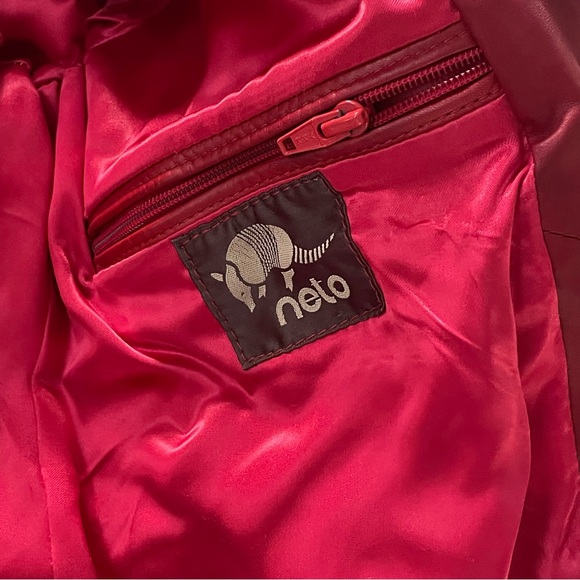 NETO Vintage Red Leather Jacket - Picture 11 of 16